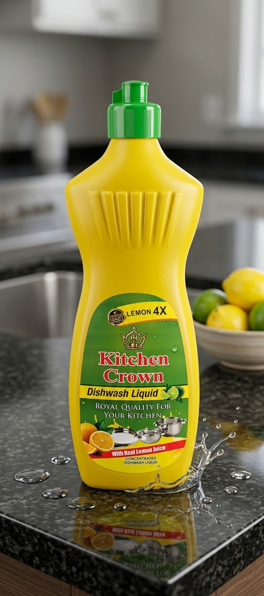 Kitchen Crown Lemon 4X Dishwash Liquid – 450ml | Royal Quality Formula
