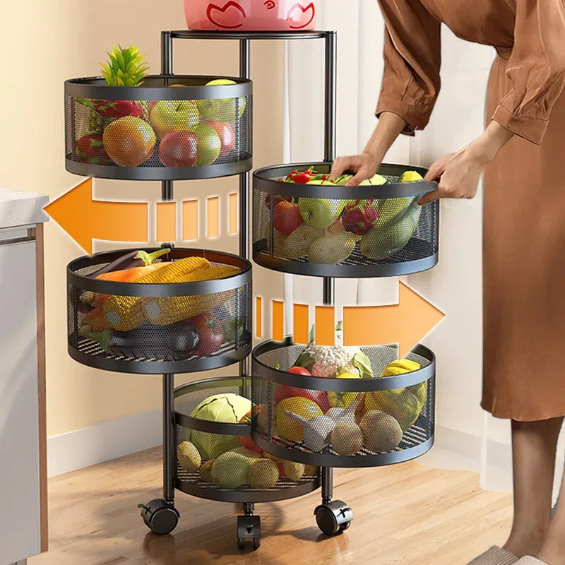 5-Layers Kitchen Storage Rack with Wheels